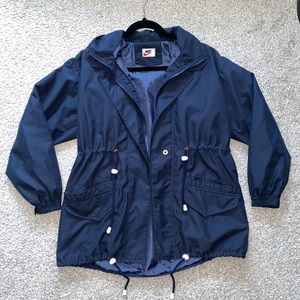 vintage nike navy blue zip up jacket windbreaker